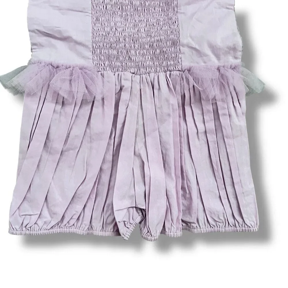 NWT! Tutu du Monde Lavender Purple Sequin Tulle Shorts Romper Onesie Size 8-9